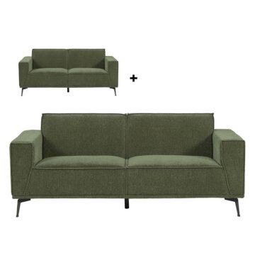 Leeds 3-zits + 2,5-zits (220 x 88 & 200 x 88 cm) | Kleur = stad 355 flessengroen 