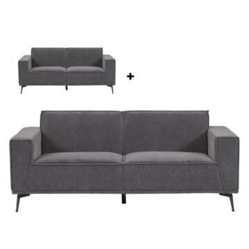 Leeds 3-zits + 2,5-zits (220 x 88 & 200 x 88 cm) | Kleur = stad 464 zwart blauw