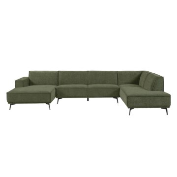 Leeds Ottoman + 2,5-zits Zonder armen + Chaise (350 x 156/217 cm) | Kleur = city 355 flessengroen 