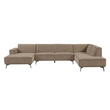 Leeds Ottoman + 2,5-zits Zonder armen + Chaise (350 x 156/217 cm) | Kleur = city 453 mosgrijs 