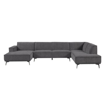 Leeds Ottoman + 2,5-zits Zonder armen + Chaise (350 x 156/217 cm) | Kleur = city 464 zwart blauw