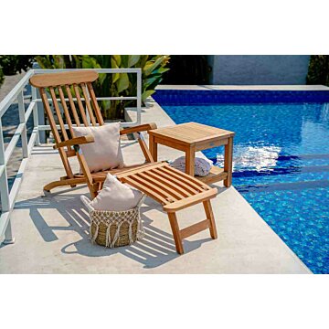 Teakhouten Deckchair met salontafel