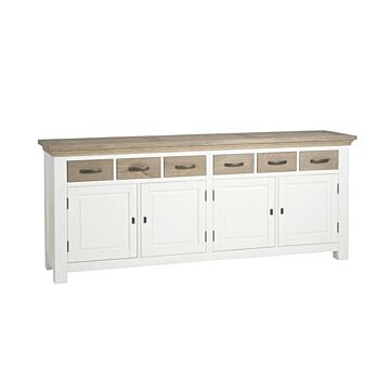 Parma Dressoir | Wit | 4 Deuren | 6 Laden | 220x50x90