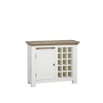 Parma Wijnkast | Zwart | 1 Deur | 1 Lade | 104x90x40 - TWR-MC3106