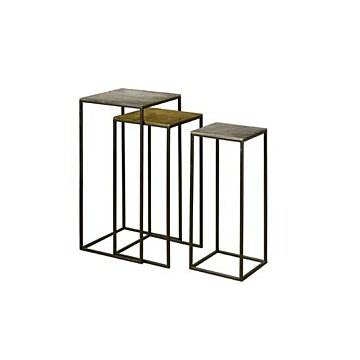 Iron Bijzettafel set van 3 | 35x35x75 - TWR-MG2573