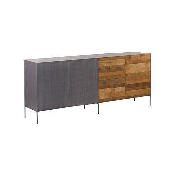 Pandora Sideboard | Blauwstaal met Teakhout  220x45x92(H)