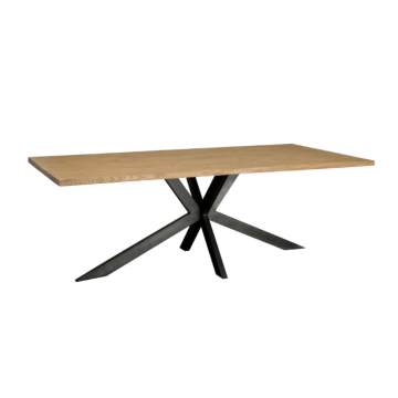 Luna Eettafel Eiken met gunmetal poten