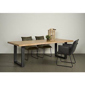Ultimo Live-edge dining table 160-260x100 - top 5 - Naturel - U-poten