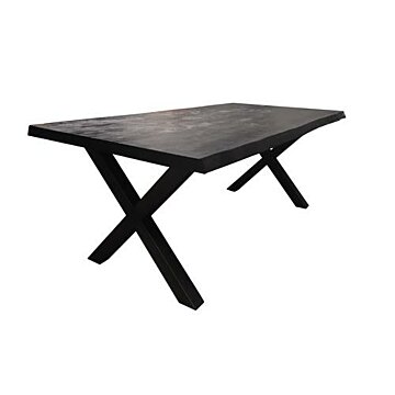 Xara Live-edge dining table 180x90 - top 5 - Black - TWR-NA0311-B