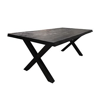 Xara Live-edge dining table 200x100 - top 5 - Black - TWR-NA0312-B