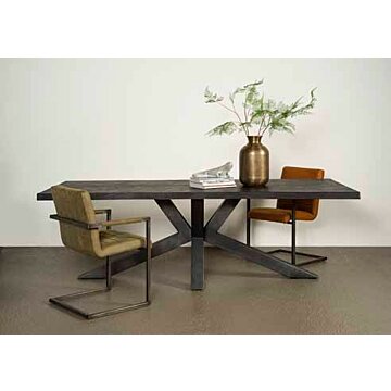 Sovana Boomstam Eeettafel Zwart met Spinpoot