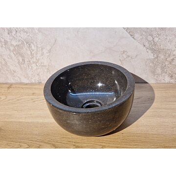 Nero Mini Opbouw Waskom Zwart Marmer 20 cm - Compacte en elegante zwarte marmeren wastafel voor de badkamer
