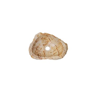 Versteende houten waskom Teakea 38x27x12 cm - compact, natuurlijk en stijlvol badkamerdesign