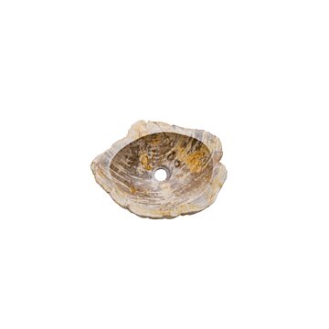 Versteende houten waskom Teakea 45x34x14 cm - stijlvol, duurzaam en natuurlijk badkamerdesign.
