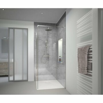 HSK RenoDeco Aluminium Wandpaneel 100x255 cm – Natuursteen Asgrijs
