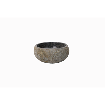 Klein natuurstenen waskommetje Teakea 24x22x13 cm - compact, natuurlijk en stijlvol toiletdesign