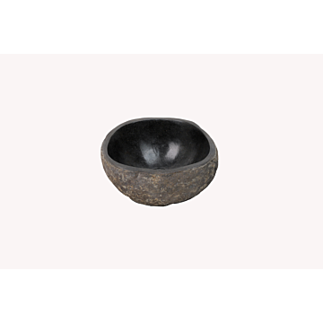 Natuurstenen waskommetje Teakea 33x29x15 cm - stijlvol, natuurlijk en functioneel toiletdesign.