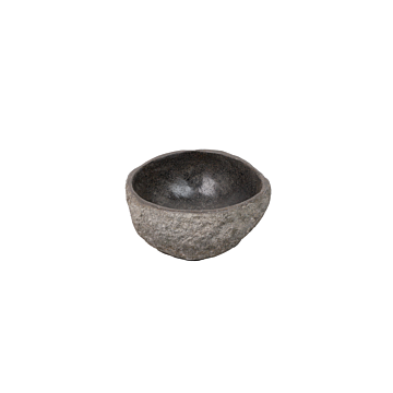Natuurstenen waskom Teakea 27x24x13 cm - uniek, natuurlijk en compact badkamerdesign.









