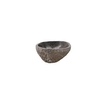 Natuurstenen waskom Teakea 27x23x13 cm - uniek, natuurlijk en compact badkamerdesign.







