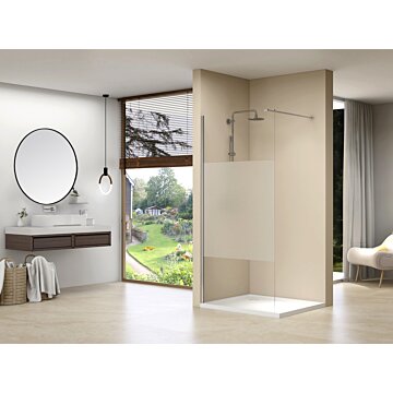 Van Rijn Products ST01MGS inloopdouche met satijnband 90cm chroom
