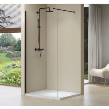 Van Rijn Products ST01ZWM inloopdouche 120cm zwart