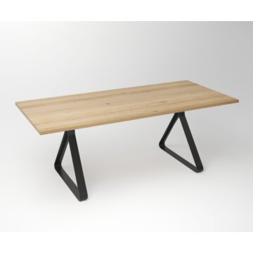 Eiken Tafel 3 cm Tafelblad | Fantasy Triangle Frame - Teakea.nl
