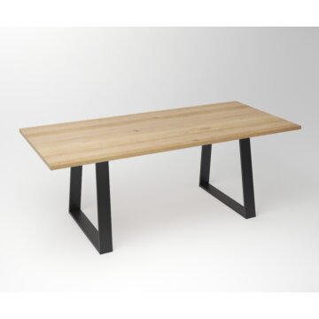 Eiken Tafel 3 cm Tafelblad | Trapezium Exclusive Frame - Teakea.nl