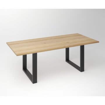 Eiken Tafel 3 cm Tafelblad |U Fineline Frame Black