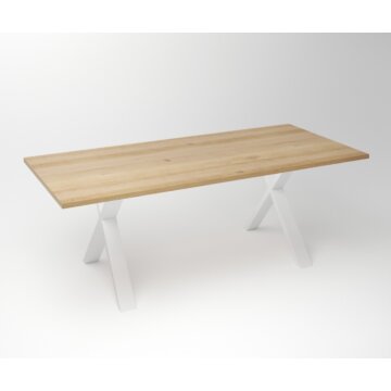 Eiken Tafel 3 cm Tafelblad | X Fineline Frame White