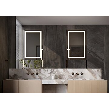 Moderne SYDNEY spiegel met indirecte LED-verlichting, maatwerkopties en strak ontwerp – verkrijgbaar in diverse afmetingen en kleuren, inclusief mat zwart. Ideaal voor een luxe en stijlvolle interieurupgrade.