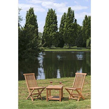 Terrace Tuinset | Tuin tuintafel met onderblad + 2 vouwstoelen - SC001-ST034
