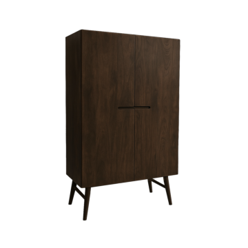 Aura opbergkast 100 cm massief acaciahout, modern design, met deuren en planken.