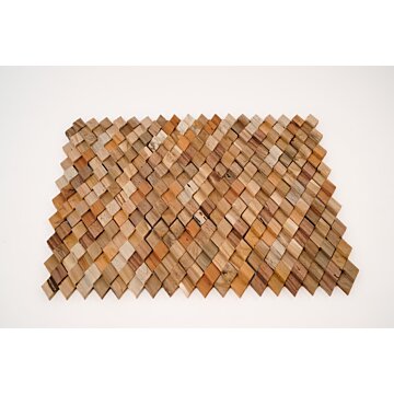 Teak plakhout | Diamant Motief | Houtpaneel 3D Effect | 30 x 30 Paneel - DEV-Hexa
