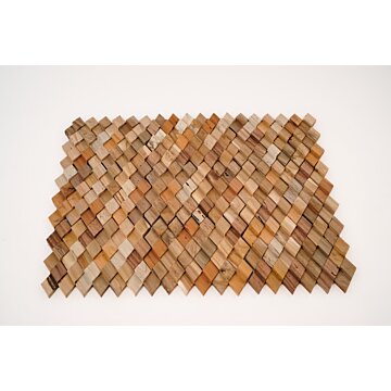 Teak plakhout | Diamant Motief | Houtpaneel 3D Effect | 30 x 30 Paneel - DEV-Hexa