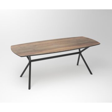Notenhouten Eettafel Duncan | Exclusief 2-Rex Long Roundline Frame