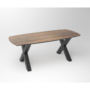 Notenhouten eettafel Duncan | 2-X Frame Black