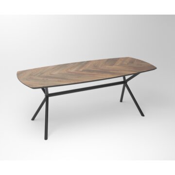 Notenhouten eettafel Tusk | 3-Rex Long Roundline Exclusive Frame - Teakea.nl