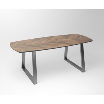 Notenhouten eettafel Tusk | 3-Trapezium - Exclusief roestvrijstalen montuur