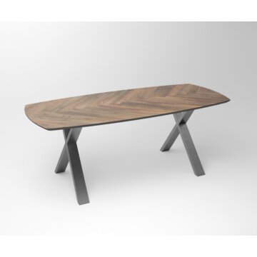 Notenhouten Eettafel Tusk | Fineline Frame Industrial