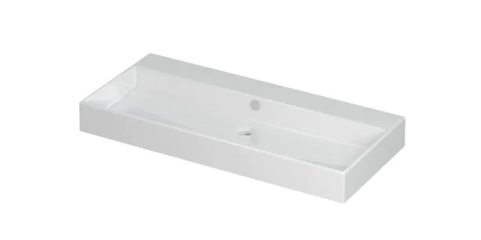 Ink Unlimited wastafel - porselein zonder kraangat - Glans wit 1000x450mm (bxd)