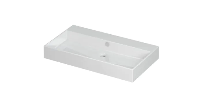 Ink Unlimited wastafel - porselein zonder kraangat - Glans wit 800x450mm (bxd)