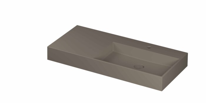 Ink United wastafel rechts porselein 100x45cm - 1 kraangat - Mat basento