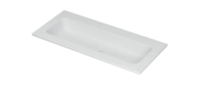 Ink Aspekt meubelwastafel midden 100x45cm - zonder kraangaten - Porselein mat wit