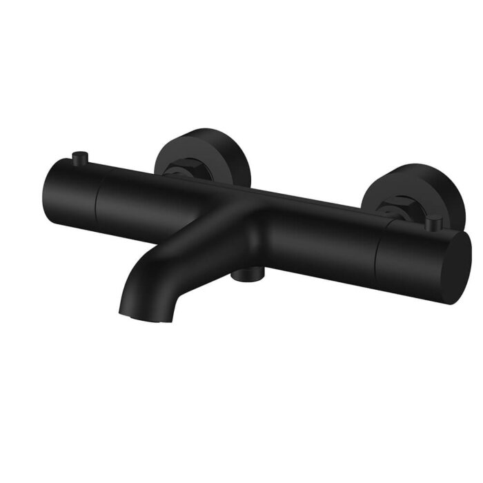 Regn thermostatische badmengkraan Gun metal black