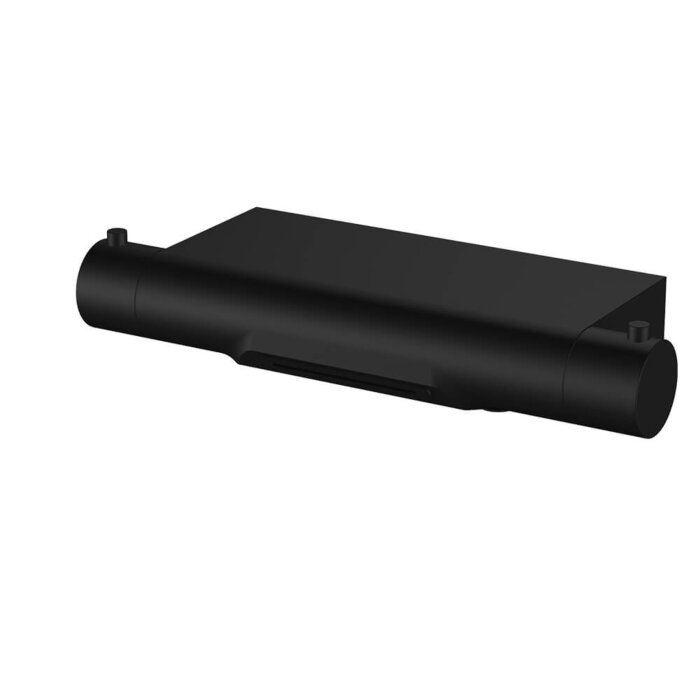 Regn thermostatische badmengkraan met watervaluitloop Mat zwart