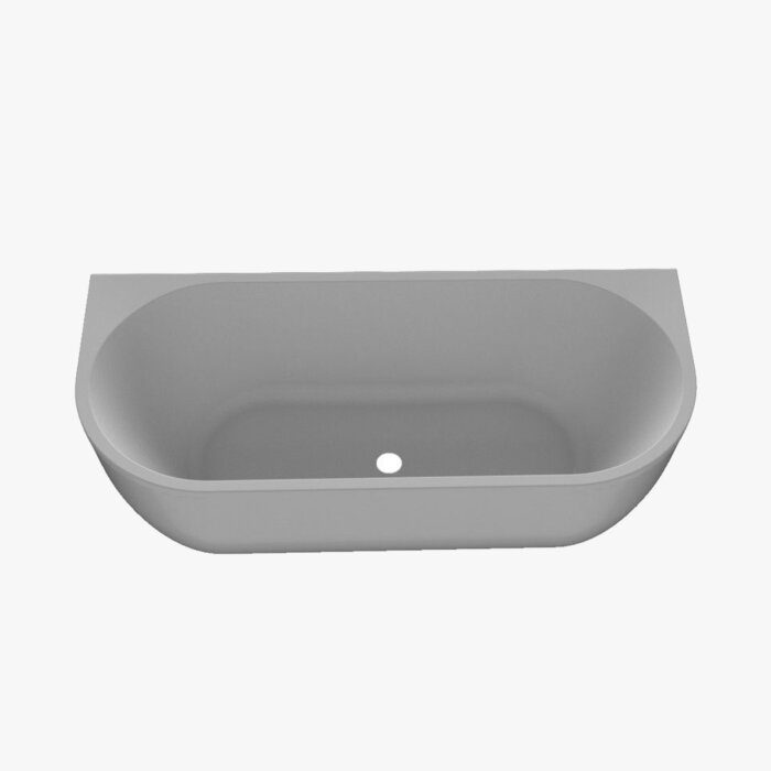 Regn back-to-wall bad 180 x 80cm incl. waste, wit