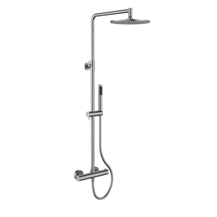 Regn thermostatische regendouche Geborsteld nikkel