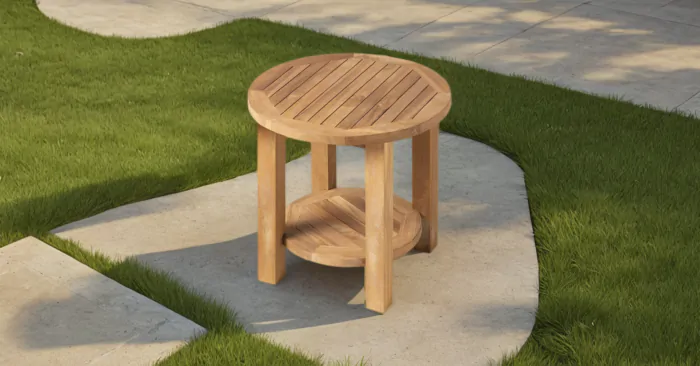 
Deze ronde salontafel van massief teakhout combineert tijdloze elegantie met praktisch gemak dankzij het slimme onderblad. Onzichtbare RVS bevestiging zorgt voor een minimalistische afwerking – perfect voor een stijlvolle tuin of veranda.