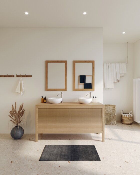 Tessa staande badmeubel, modern design in diverse kleuren met ruime opbergruimte.