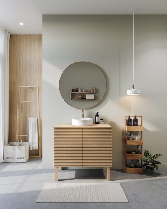 Staand badmeubel Sven, modern ontwerp, diverse kleuren, afmetingen 60-120x45x80 cm.